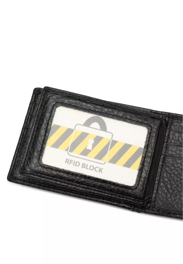 Kulit Genuine Dompet Pendek Pria (Men's RFID Bi Fold Genuine Leather Center Flap Short Wallet)