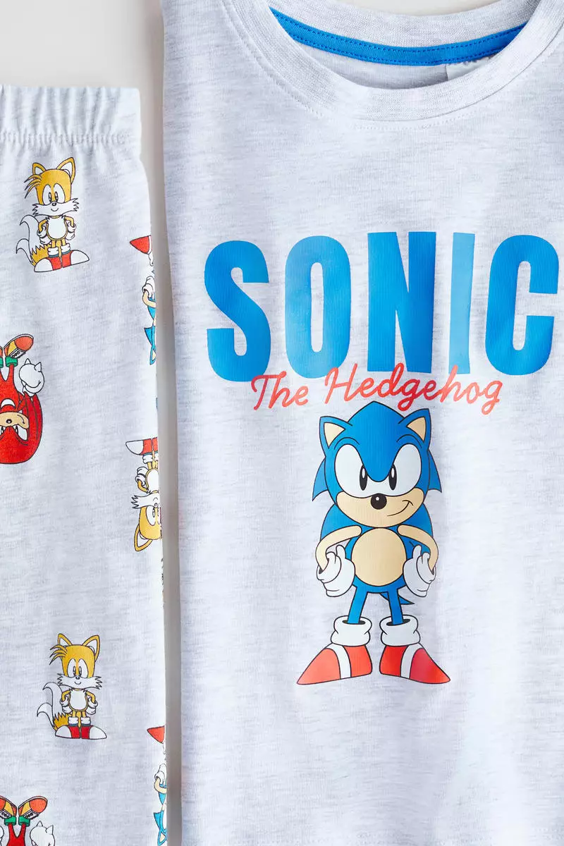 Printed cotton jersey pyjamas