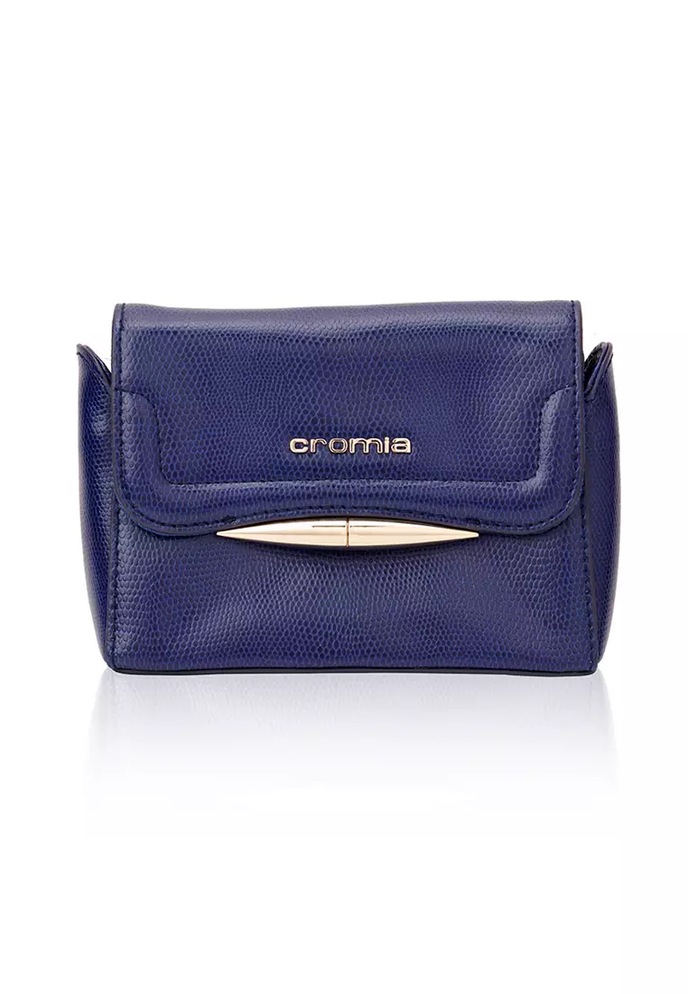Made in Italy Cromia Leather Cross Body Bag BLUE