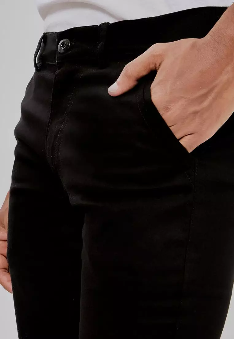 PAULMAY Celana Chino Pria Panjang Slim Fit - Black