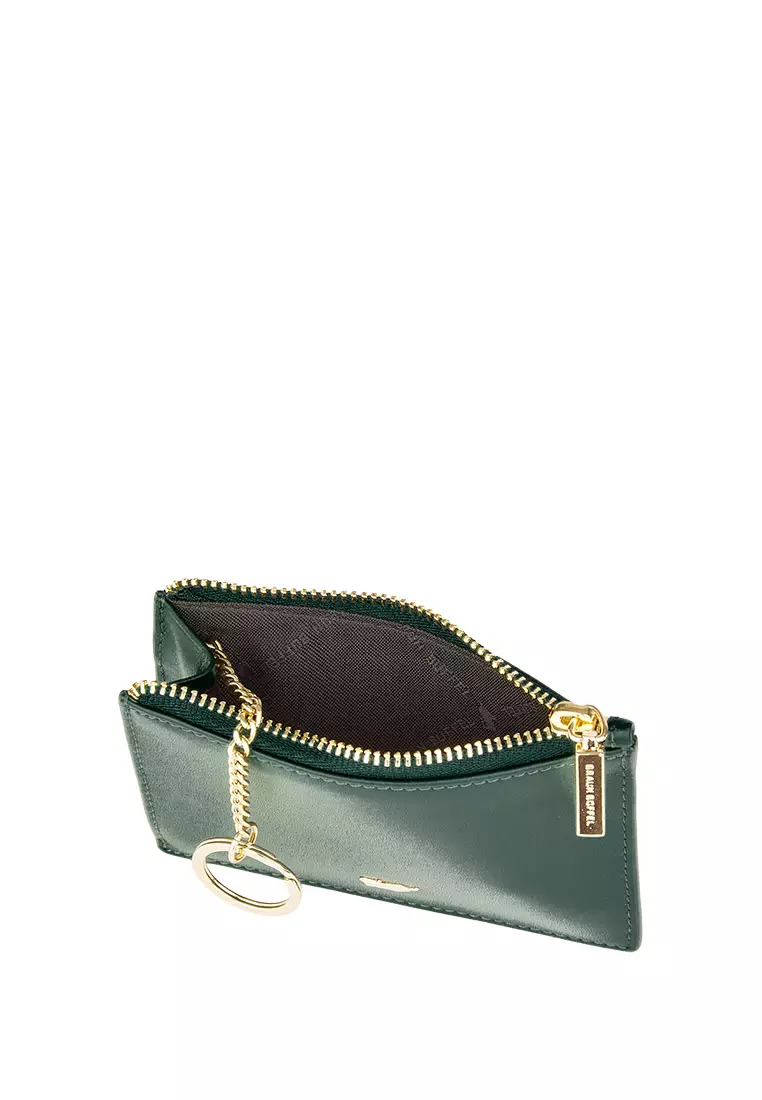 Ville Coin Holder With External Card Slots In Evergreen