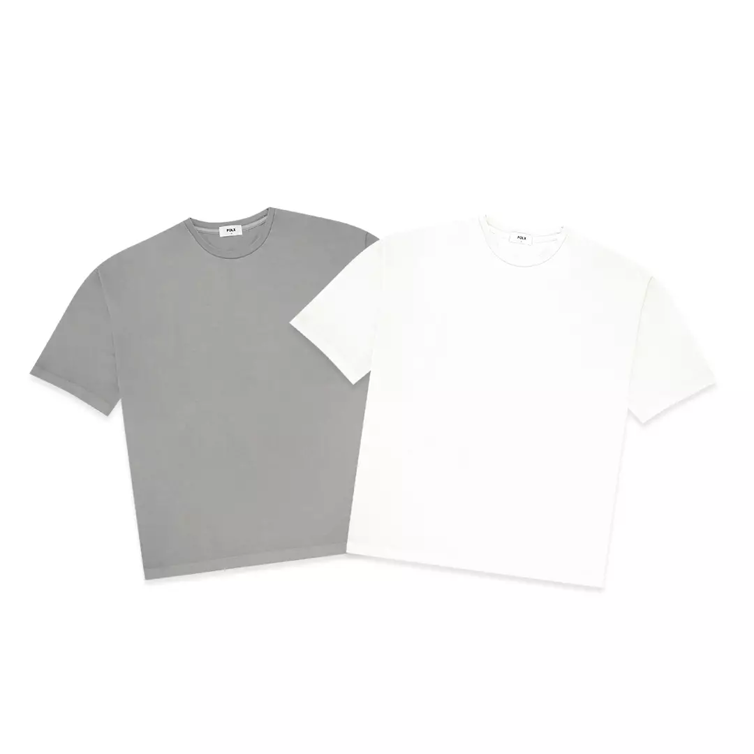 Oversize Fit Mercerised Cotton T-Shirt Ivory White