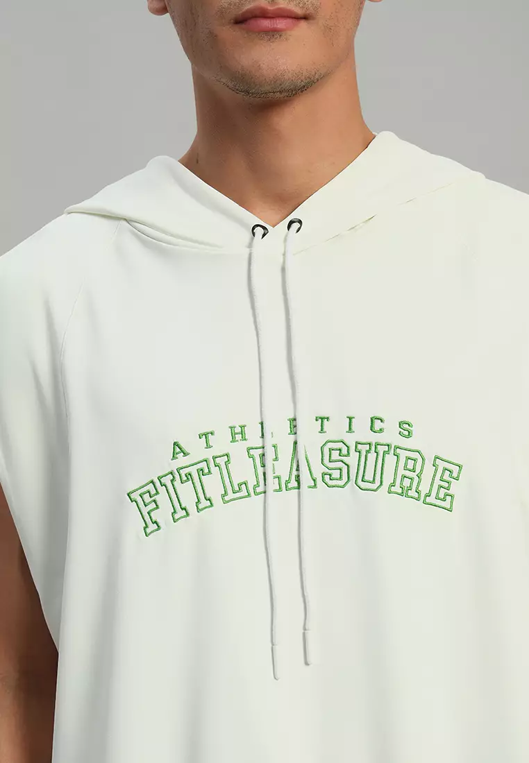 Hoodie Kebesaran Tanpa Lengan Atletik Pria