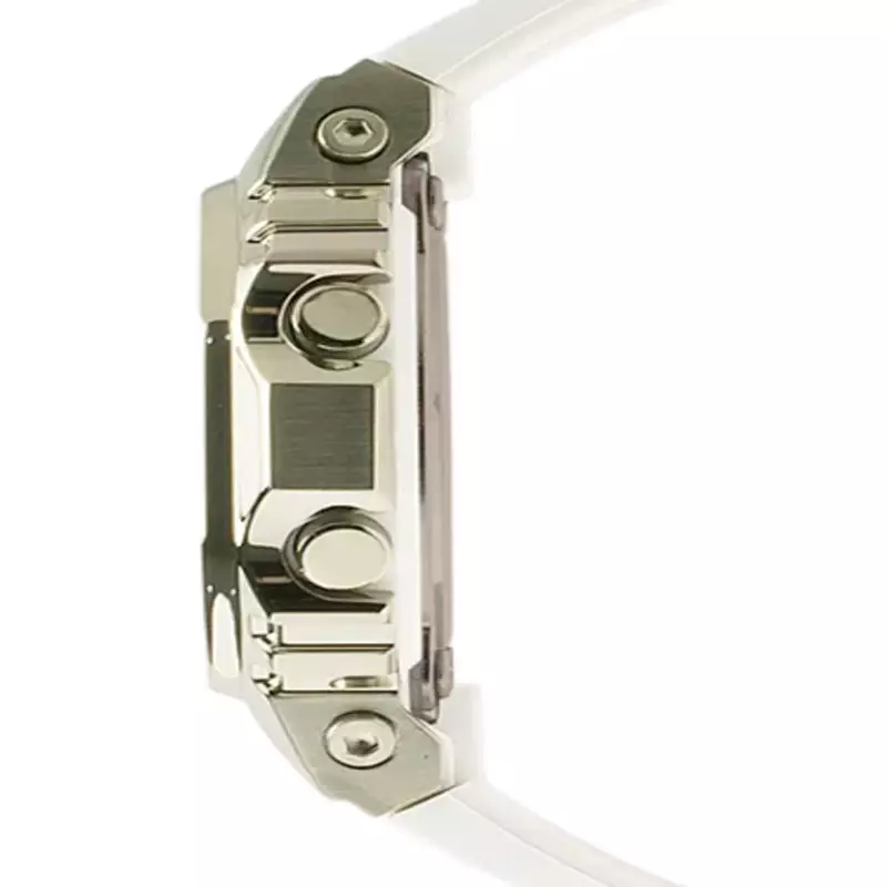 Jam Tangan Wanita Casio G-Shock GM-S5600G-7DR S Series Metal Square Ladies Digital Dial White Resin Band
