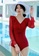 Its Me red Sexy Gauze Big Backless One-Piece Swimsuit 97BC1USAA4FBA7GS_4
