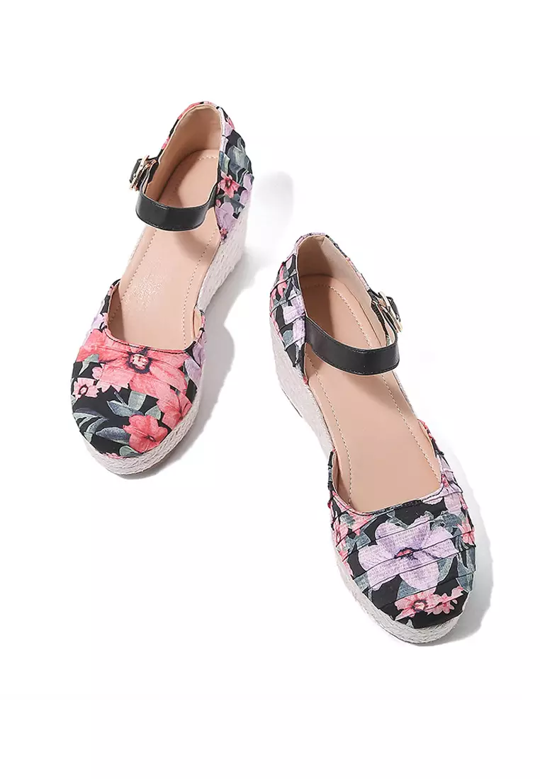 7.5CM Strap Cotton Printed Wedge Espadrilles WTY158-8