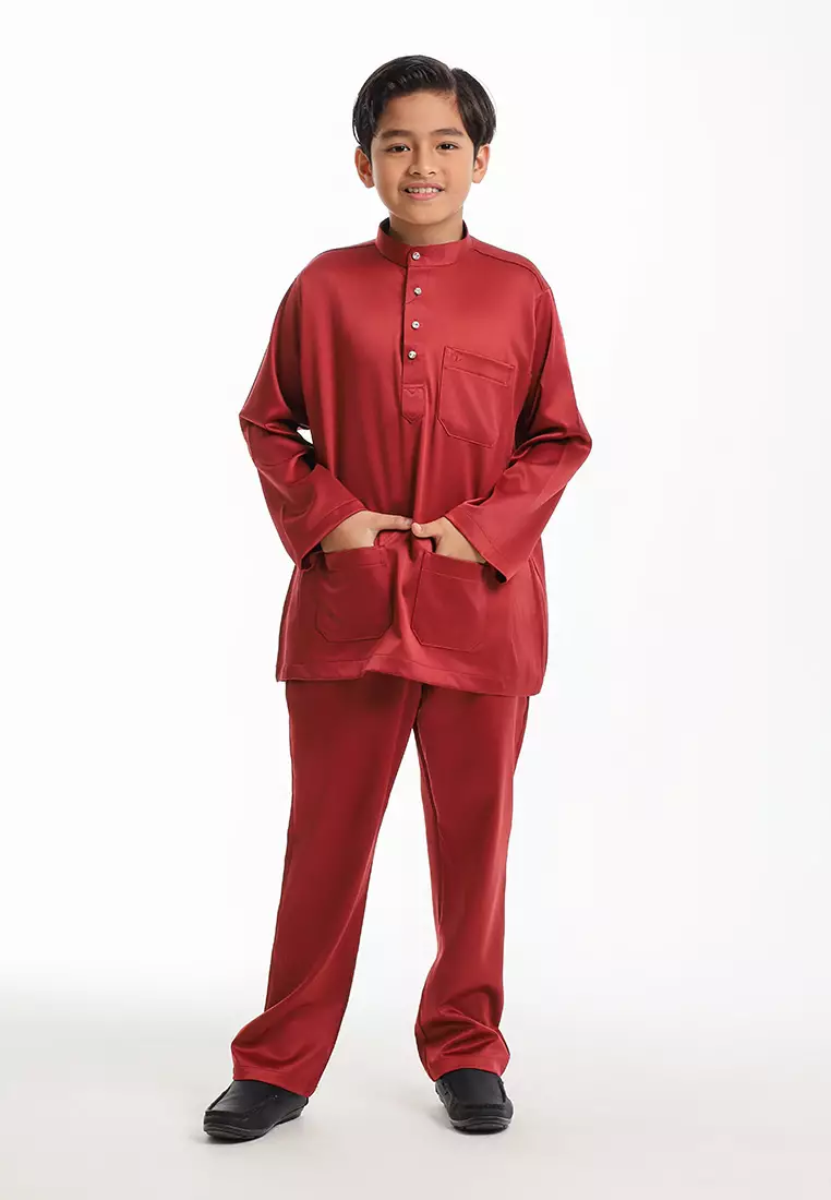 Alain Delon Baju Melayu Cekak Musang Budak - 19026505-75WineryRed