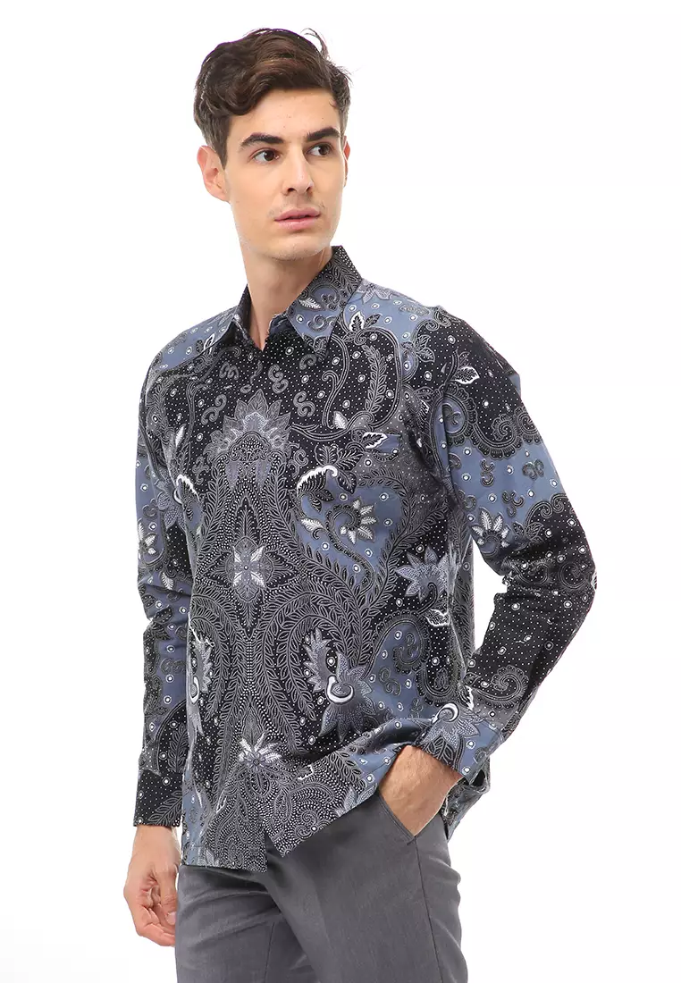 Kendrick Atasan Formal Kemeja Batik Pria Dharma Long Sleeve Material Cotton ORIGINAL