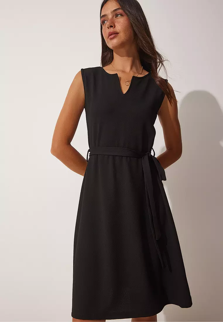 Notch neck clearance dress