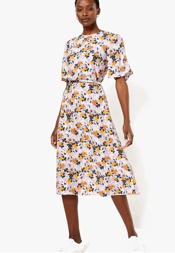 MARKS & SPENCER multi Floral Midi Relaxed Dress E3D85AA0AD2D41GS_1