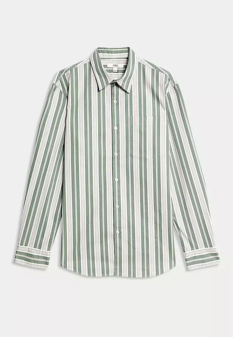 Cotton Rich Striped Shirt