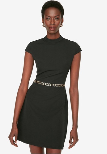 Trendyol black Waist Detailed Dress 4975DAA1BB7005GS_1