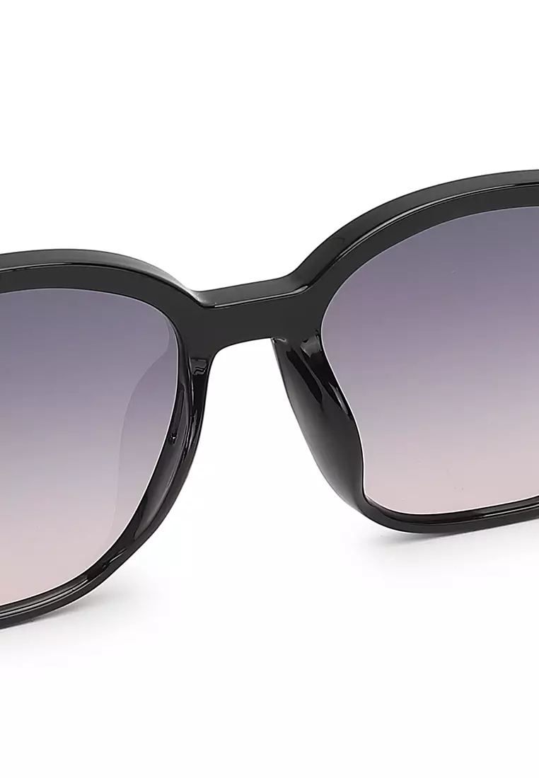 Unisex Fashion Sunglasses - Glossy Black / Grey-Pink