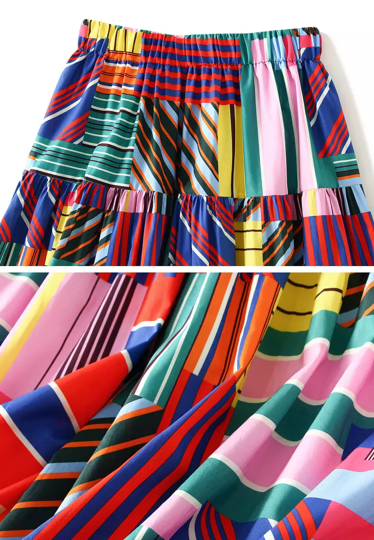 Oil Print A-line Skirt AF2302