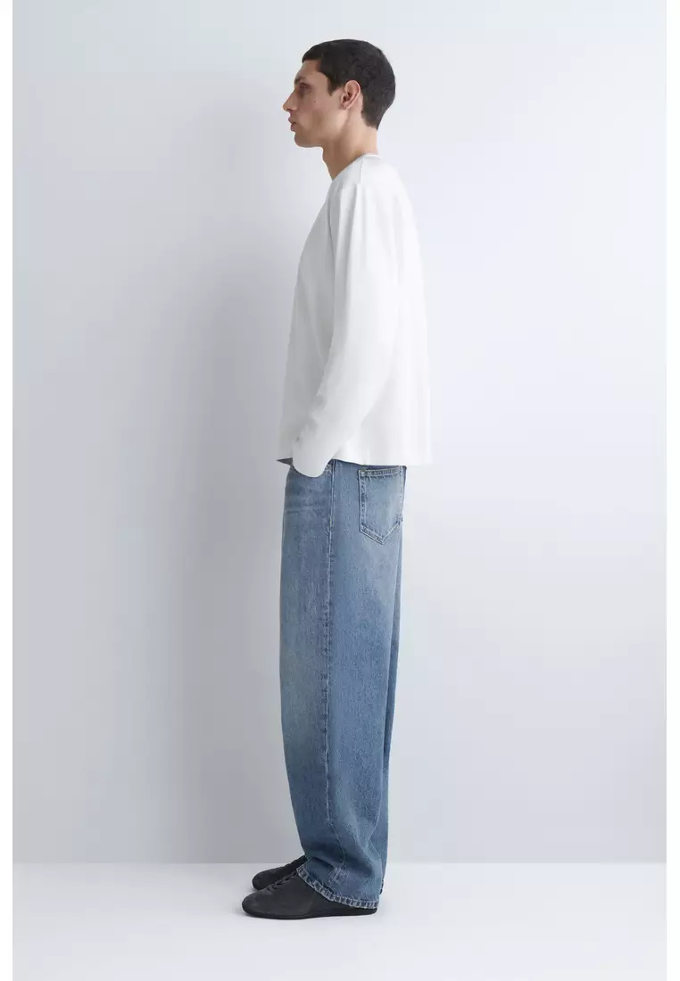 RELAXED JERSEY INTERLOCK LONG-SLEEVED T-SHIRT