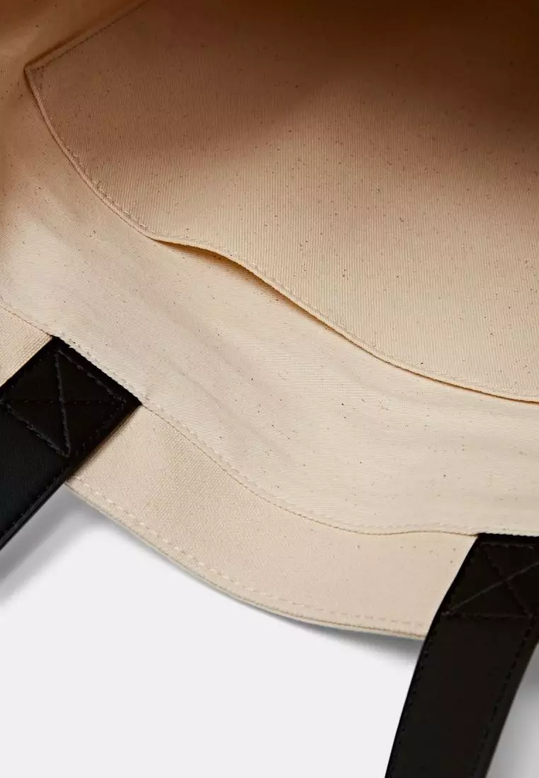 ESPRIT Faux leather trimmed canvas tote bag 2024 | Buy ESPRIT Online |  ZALORA Hong Kong