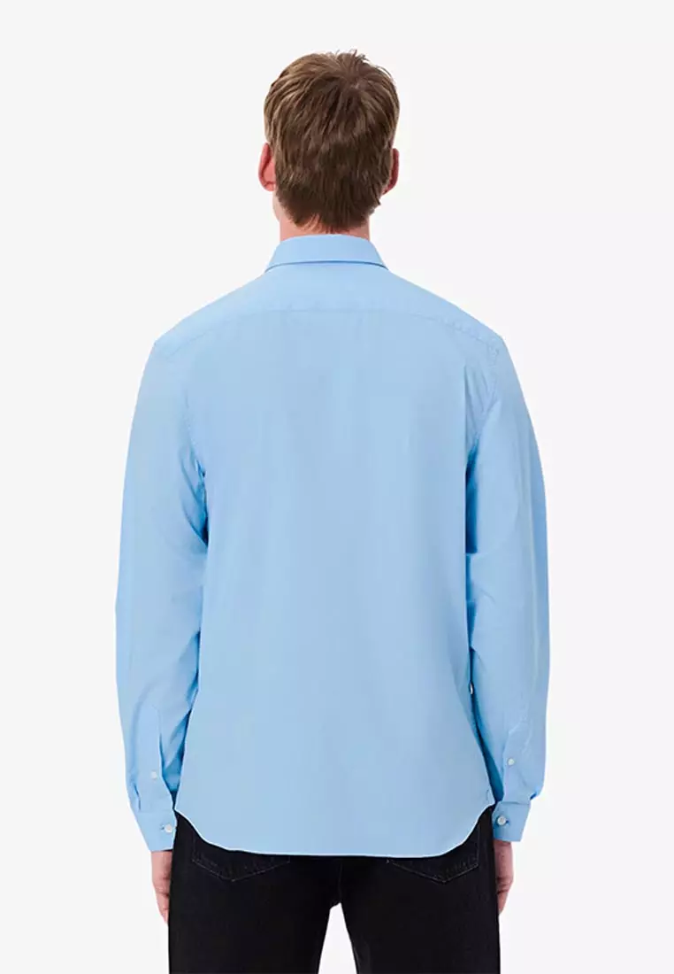 Lichtblauwe CALVIN KLEIN Klassiek overhemd POPLIN STRETCH SLIM SHIRT