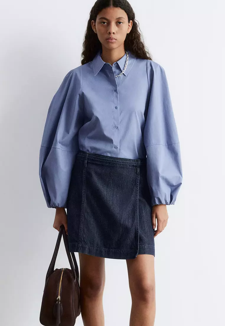 Voluminous Balloon-Sleeved Blouse