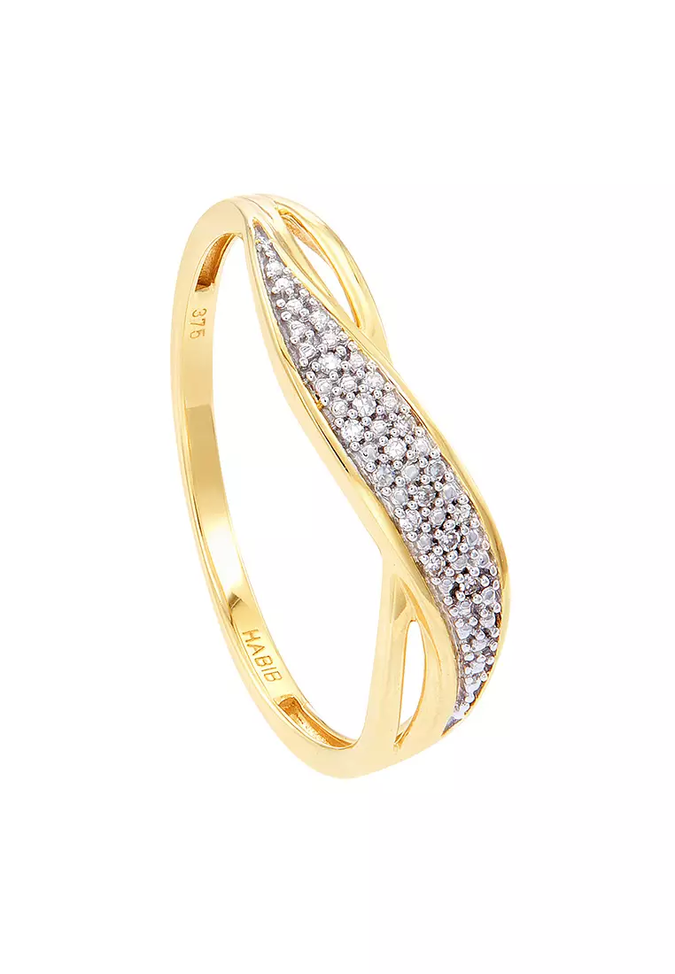 HABIB Round Diamond Ring in 375/9K Yellow Gold 25677(YG)