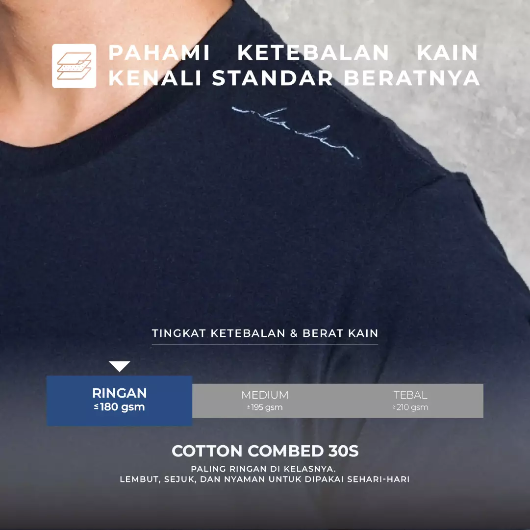 Kale T-shirt Denzel Navy Men Casual Kaos Pendek Atasan Pria Original