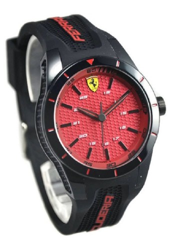 Ferrari - Jam Tangan Pria - Hitam Merah - Strap Rubber - F0830248