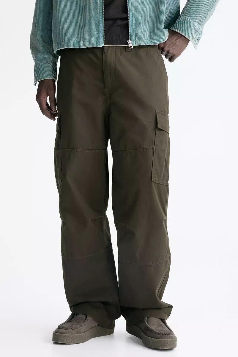 Relaxed Fit Cotton cargo trousers