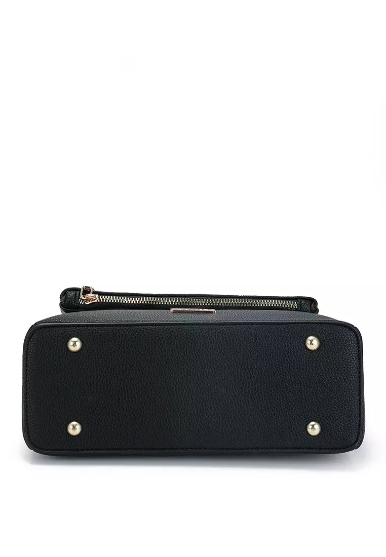 Pebbled Flap Over Convertible Top Handle Bag