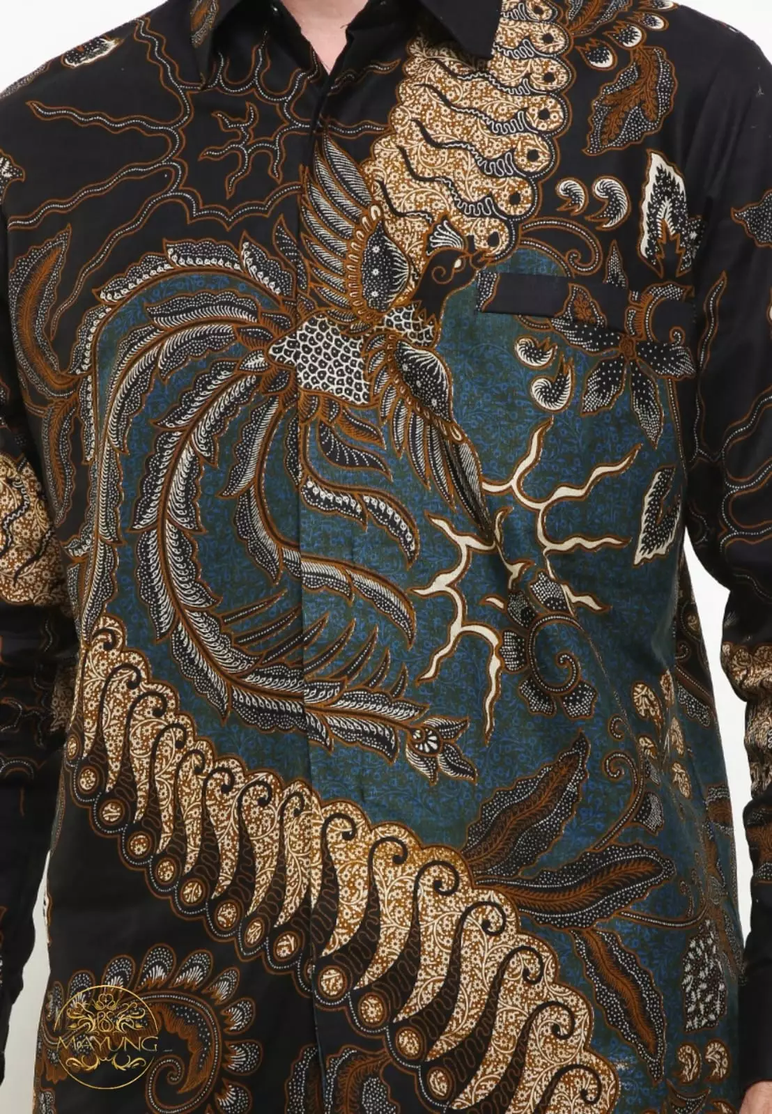 Eka Cendrawasih Blu Kemeja Batik Pria Premium Slimfit Modern Lengan Panjang