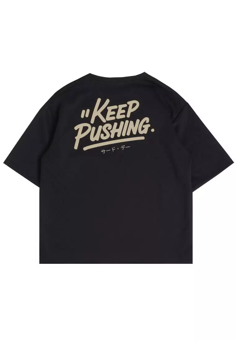 MTW97 Kaos Oversize Gym ScubaLux "keep pushing" hitam