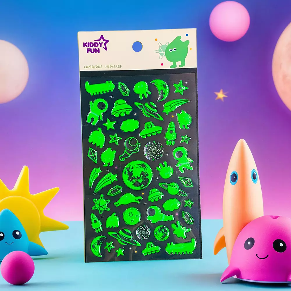 KIDDY FUN FUNNY STIKER LUMINOUS DINO - HIJAU