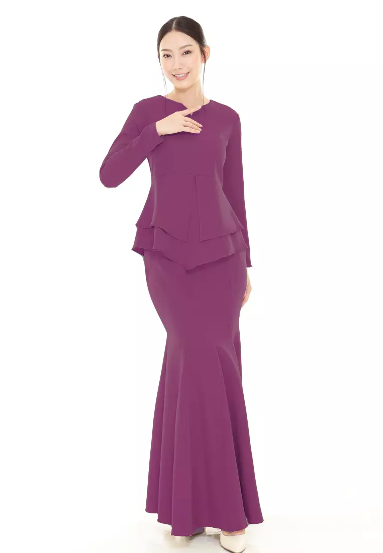 Serena Kurung Modern in Raspberry Purple