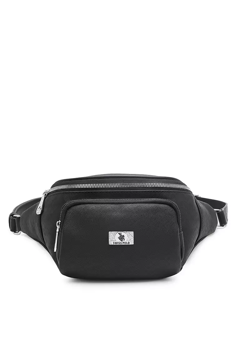 Swiss Polo Men s Waist Bag Belt Bag Chest Bag Black 2024