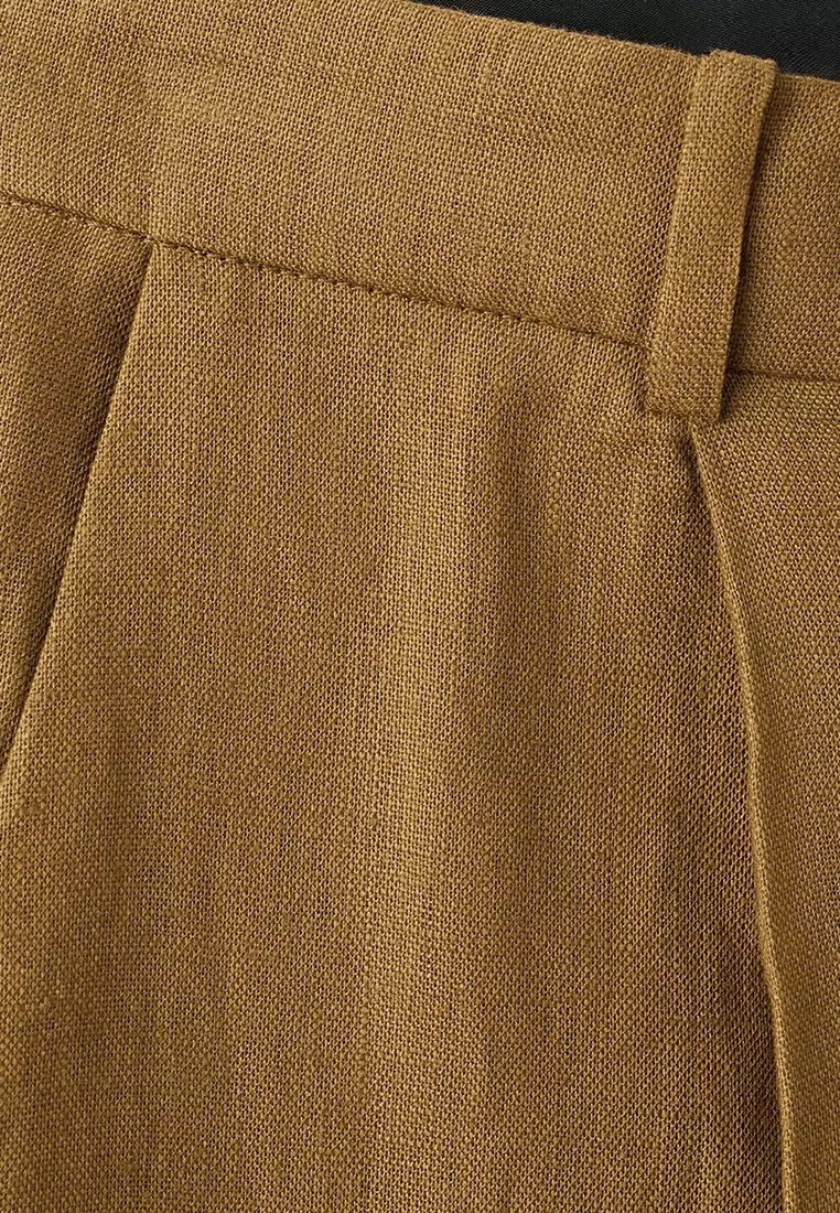 Straight-Fit Linen Suit Trousers