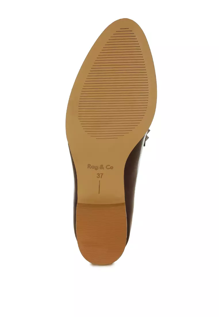 Sepatu Penny Kulit Paten berwarna Coklat