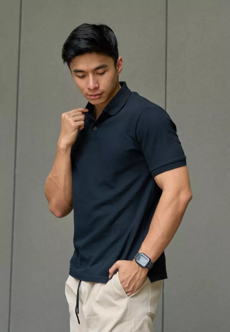 Kale Park Black/ Kaos Polo Pria Lengan Pendek Kerah / Polo Shirt Slim Fit