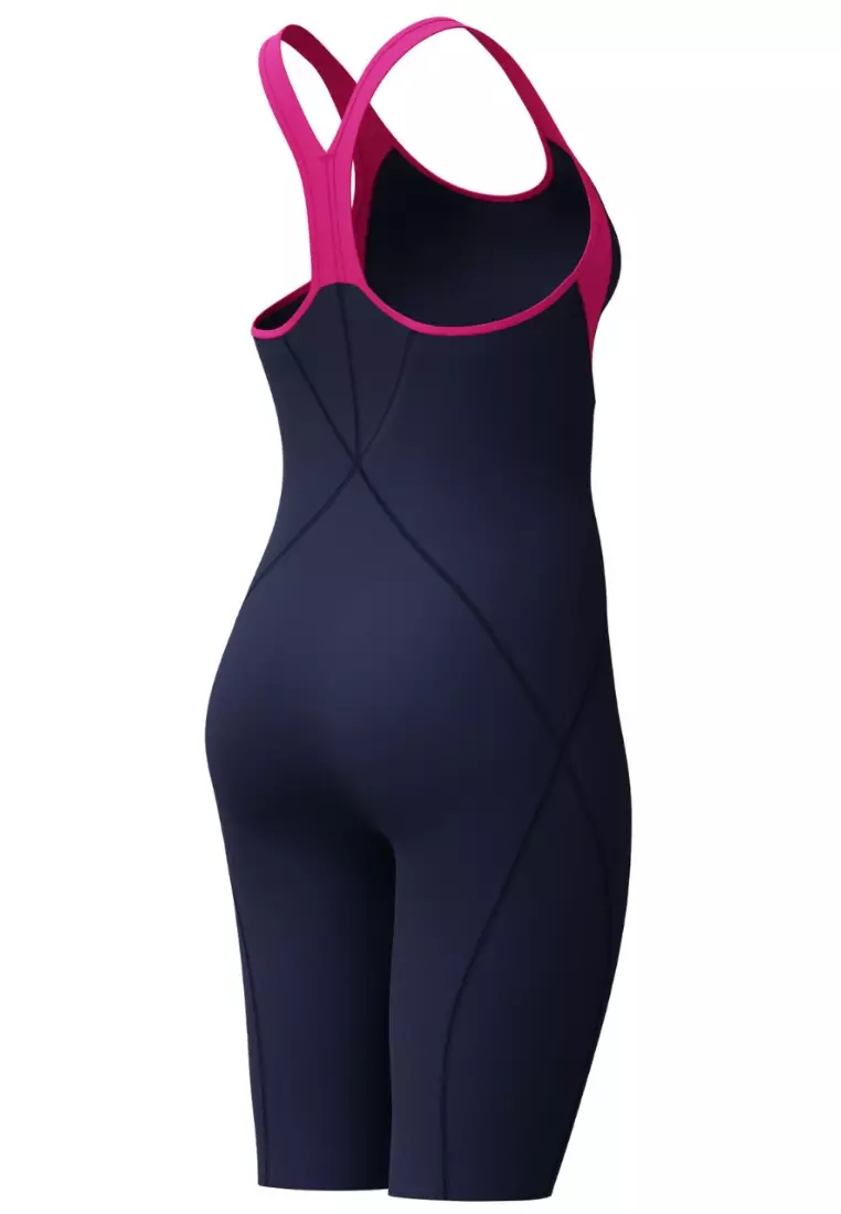 Neon Pink  Sleeveless Kneesuit