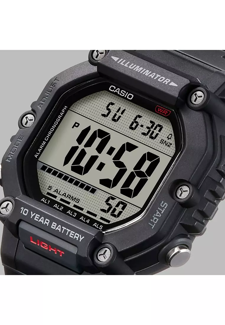 AE-1600H-1AV Men Digital Watch Black Resin Strap