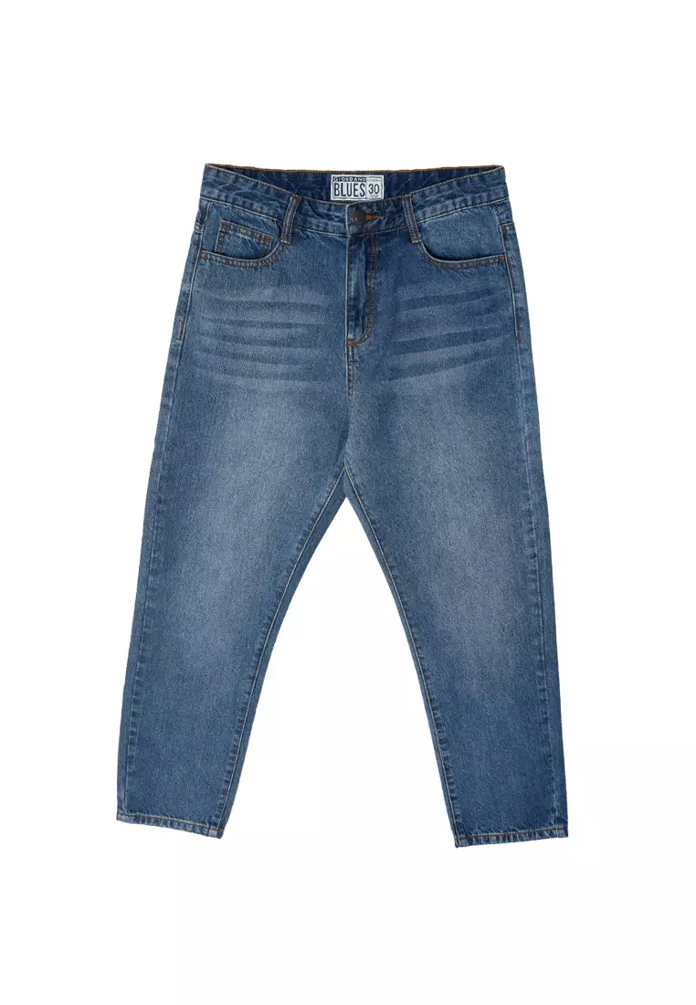 Cropped denim pants sales