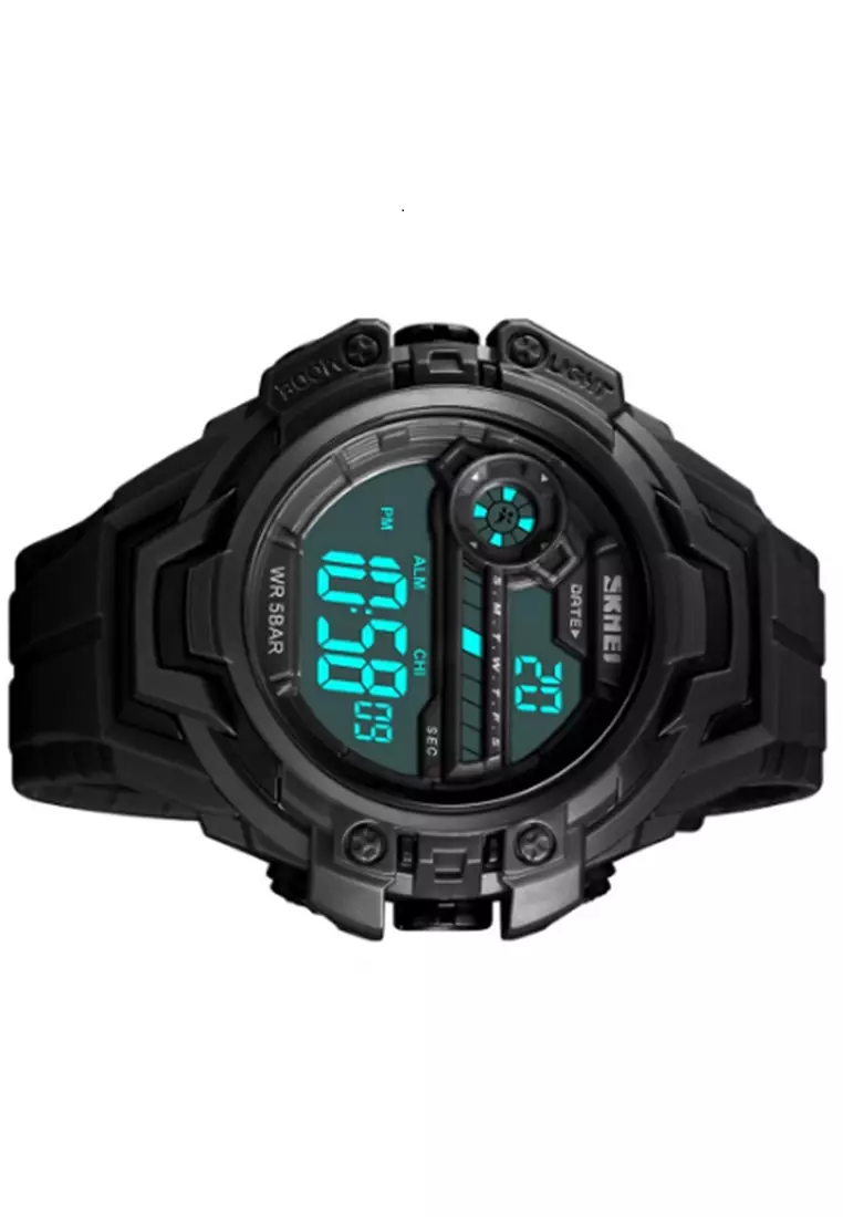Jam Tangan Digital Pria Waterproof Many Function Strap Tali Material Silicon SLC110 ORIGINAL