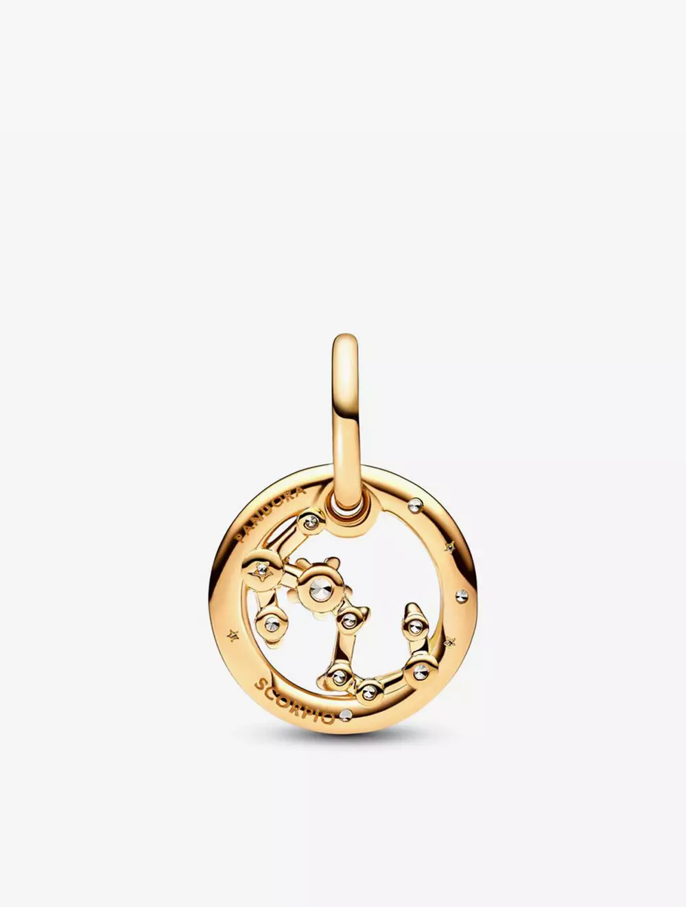 Scorpio zodiac 14k gold-plated dangle with clear cubic zirconia