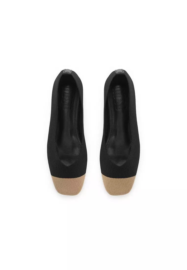 TWO TONE KNIT FLAT BALLERINA