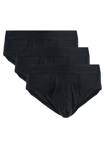 Calvin Klein black 3-Pack Hip Briefs - Calvin Klein Underwear B2A8EUS10A17B9GS_1