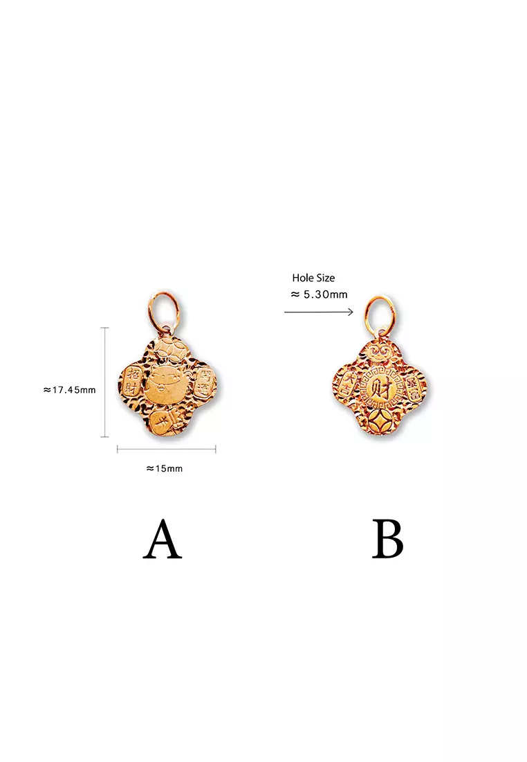 375/9K Rose Gold Shattered Ice Clover Leaf Pendant B294