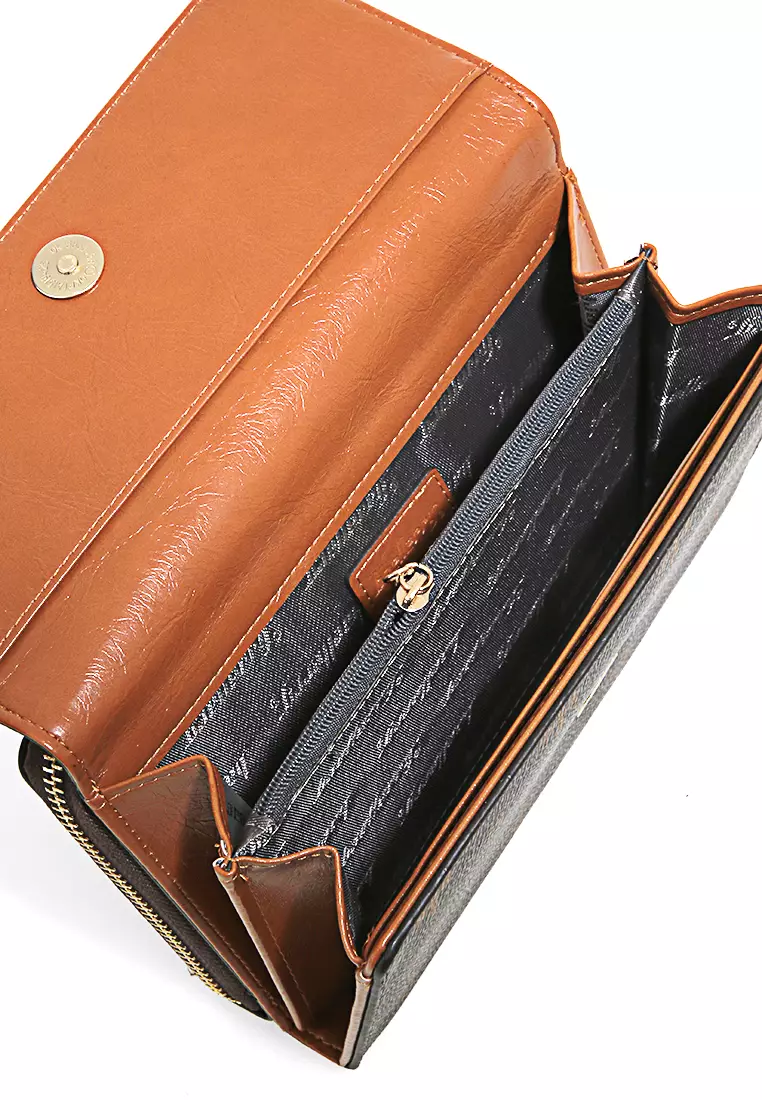 Dompet Wanita Model Panjang Long Wallet With Strap Handle Material Leather ORIGINAL