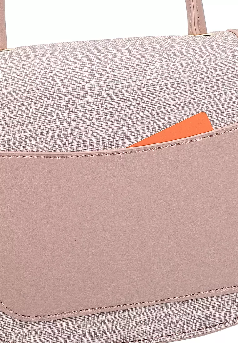 Women's Top Handle Bag / Sling Bag / Crossbody Bag / Shoulder Bag (Tas Tangan / Tas Selempang / Tas Bahu) - Merah Jambu