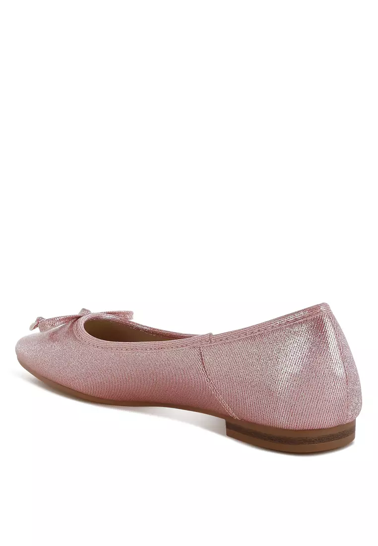 Metallic Ballet Flats in Red