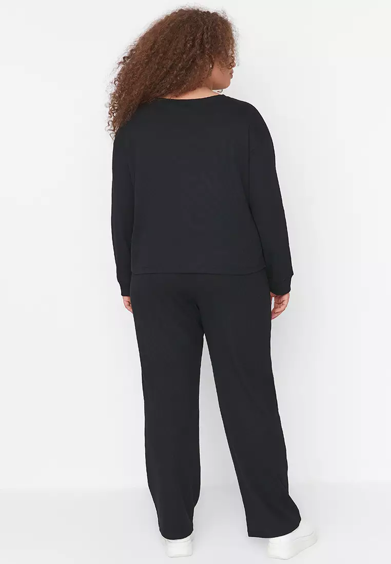 Plus Size Knitted Pajamas Set