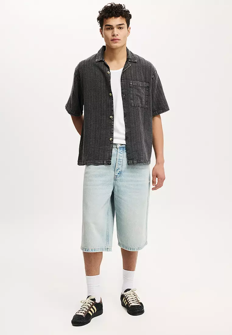Washed Box Fit Short Sleeve Shirt