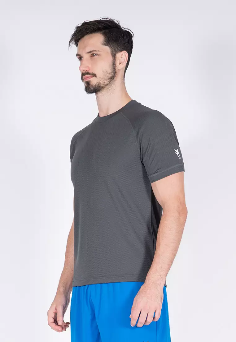 Amnig Men Training Raglan T-Shirt (Dark Grey)