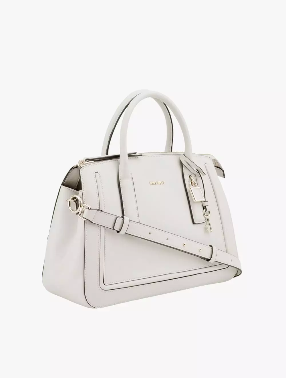 Nine West Tenely 2 Comp Satchel Womens Crossbody Bags - White